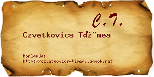 Czvetkovics Tímea névjegykártya