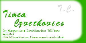 timea czvetkovics business card